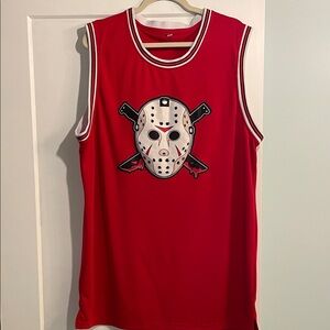 Jason Voorheese Autographed Red Basketball Jersey Size XXXL No Stains or Flaws